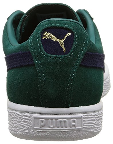 Image of PUMA Women's Classic+ Suede Low-Top Sneakers, Storm Peacoat White, 7.5 US