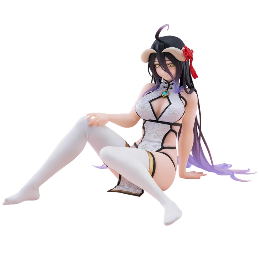 Zhongkaihua Albedo Anime Girl Figure Sitting Collectible Figures PVC Model Statue Desktop Ornaments