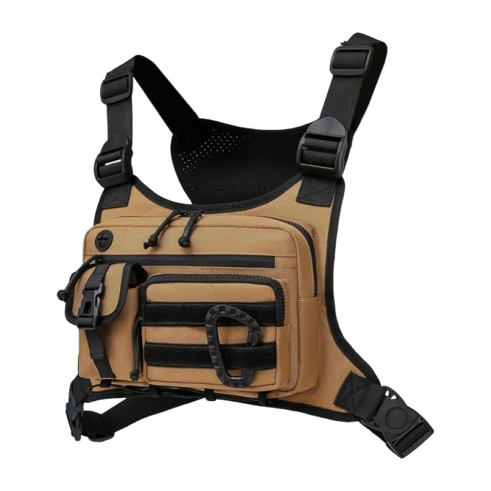 Multifunctional Chest Rig Bag Adjustable Chest Front Pack Shoulder Bag Outdoor Chests Bags Backpack Vest Chests Pocket Bags for Camping, Hiking and Fitness Travel Commute Sports Backpack