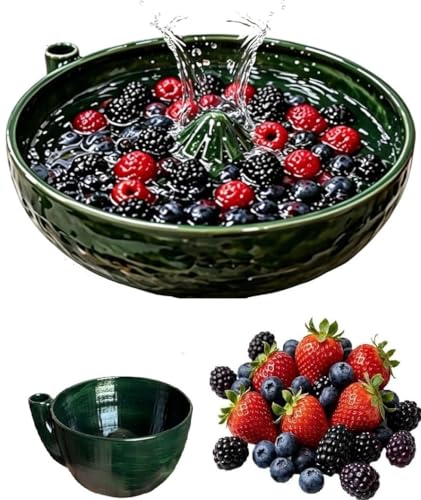 Berry Washing Bowl Swirling Berry Bowl with Holes 360 Degree Quick Plastic Berrys Rinse Washer Berrys Cleaning Colander for for Vegetable Strawberry cherrys