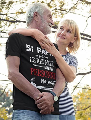 Cadeau Papa Tee Shirt Homme Humour Fete des Peres Anniversaire Bricoleur Tshirt Large Noir - Image 4