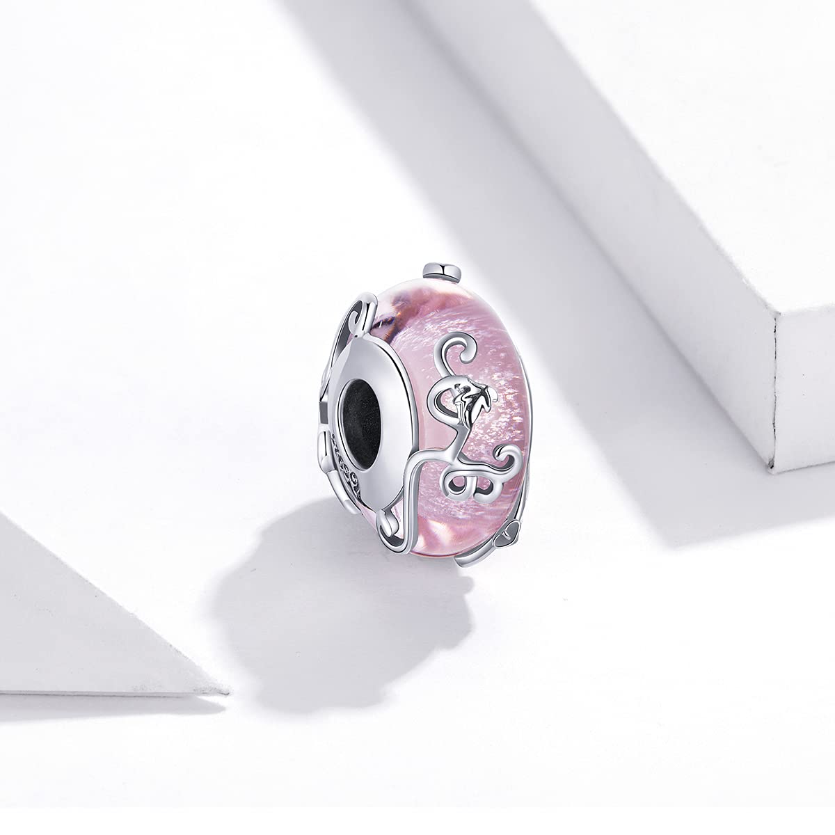 925 lite srebro różowe winorośli glazury koraliki kryształowa dziewczyna cały mecz 925 sterling silver bransoletka z wisiorkami akcesoria do koralików