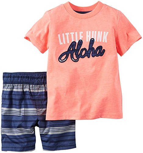 Carter's 2 Pc Playwear Sets, Coral, 24 Months