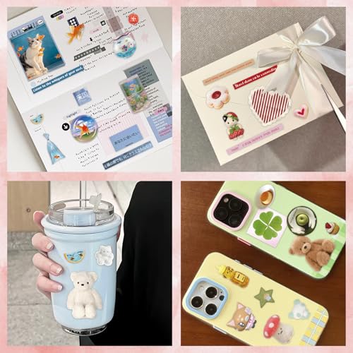 Image of 600+ Pcs Kawaii Food Stickers, 30 Sheets Cute Decals for Journals, Planners, Water Bottles & Scrapbooking, Acid-Free Vinyl (Pink)
