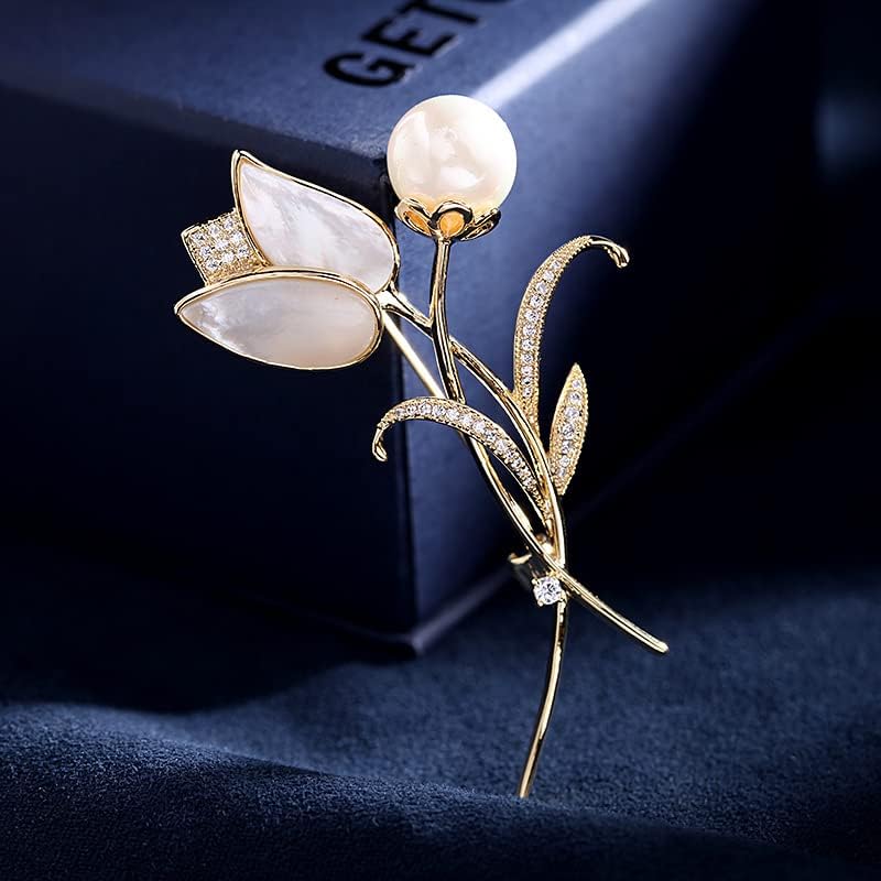 Rhinestone Flower Brooch Austrian Crystal Flower Pin 18k Gold Plated Floral Brooch Lapel Pin Jewelry Mother's Day Birthday Gifts for Mom Wife - Image 6
