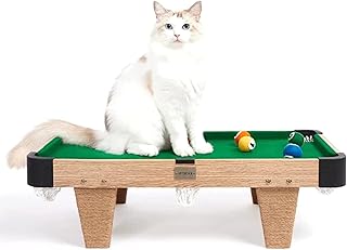 Oxlaser Brinquedos para gatos, mini snooker bilhar para gatos, brinquedos interativos para provocar penas de gato, tábua de arranhar para gatos, garras de moagem, provocar brinquedos de arranhar e morder gatos