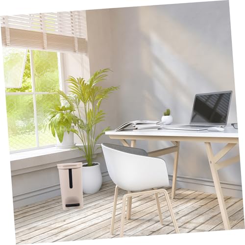 Bote de basura cuadrado beige de 10 L con tapa y pedal miniatura 6