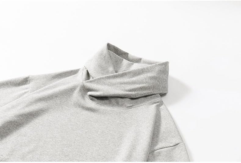 crazynekos Hoodies for Men Cowl Neck Sweatshirts Casual Long Sleeve Pullover Fall Winter Warm Loose Fit Solid Tops - Image 4