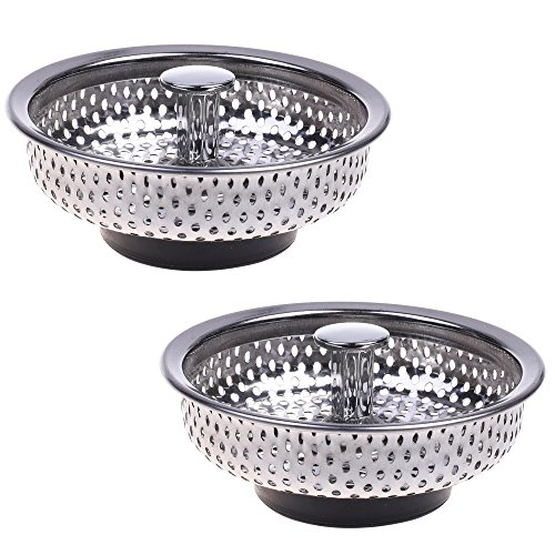 COSMOS Pack of 2 Kitchen Sink Drain Strainer Basket and Stopper