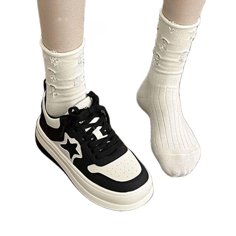 Loizziuy Cute Star Skateboard Shoes Inspired Casual Sneakers Retro for Women Girl for Summer Travel & Everyday Wear Gift (US 5.5,Brown,5.5)