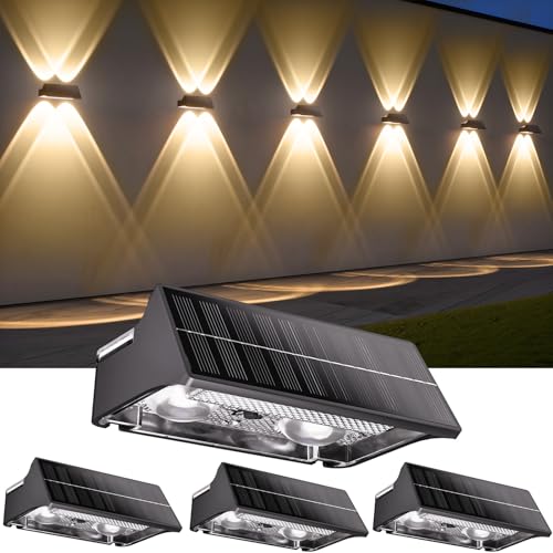 AIXPI Solar Zaunleuchten für Außen, 11 Lichtmodi Solar Wandleuchte Aussen 4…