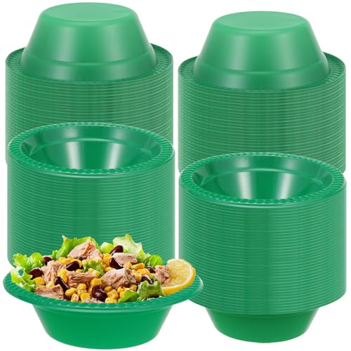 Zoketriton 100 Pcs St.Patricks Day Plastic Bowls Disposable Irish Party Salad Bowls Serving Food Supplies for St.Patrick Festive Party Favor Outdoor Picnic Carnival Festival Celebration