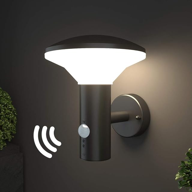 NBHANYUAN Lighting® LED Outside Lights Mains Powered with Motion Sensor Outdoor Wall Light PIR for Patio,Porch 3000K Warm Light 1000lm IP44