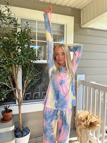 Ekouaer Womens 2 Pack Pajama Set Long Sleeve Pajamas Top and Pants V Neck Pjs Set Soft Loungewear with Pockets4