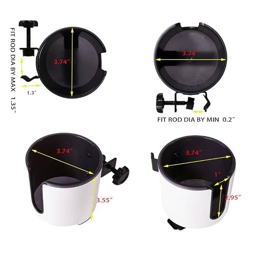 Luxury 2-In-1 Clamp-On Cup Holder/Bottle Holder For Microphone Stand Tube (White) #TOP3