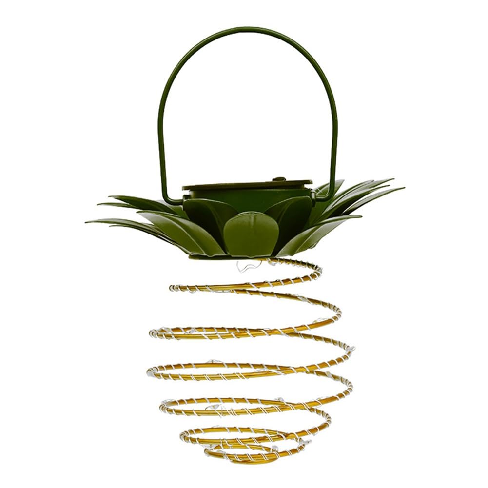 CTRLZS LED Solar Garden Lights Hanging Lantern Outdoor Waterproof Solar Pineapple Lamp for Home Festival Garden