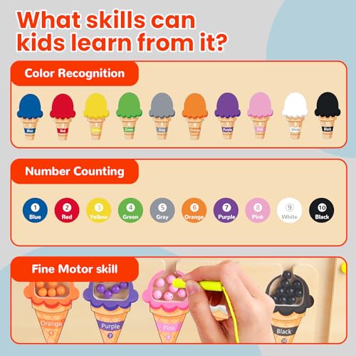 Heylandu MAGNETIC COLOR & NUMBER MAZE Montessori Wooden Color Matching Counting Puzzle thumb #2