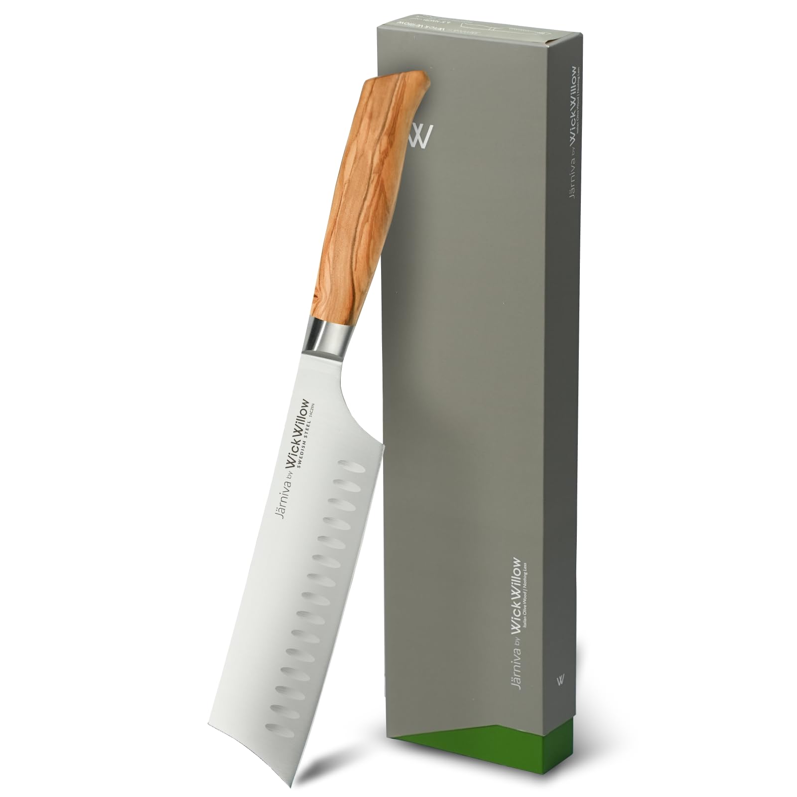 6 5 Inch Nakiri Knife Swedish Steel Vegetable Blade with Italian Olive Wood Handle Sharp Prep Tool for