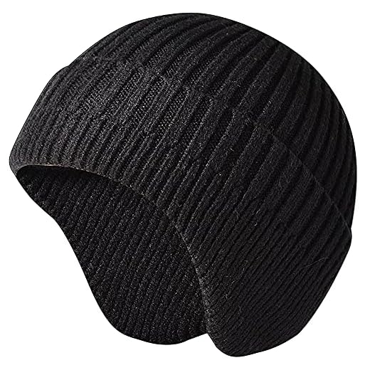 Gorro Hombre Invierno Gorras de Running para Hombres y Mujer Ropa para el Frio Extremo, Negro