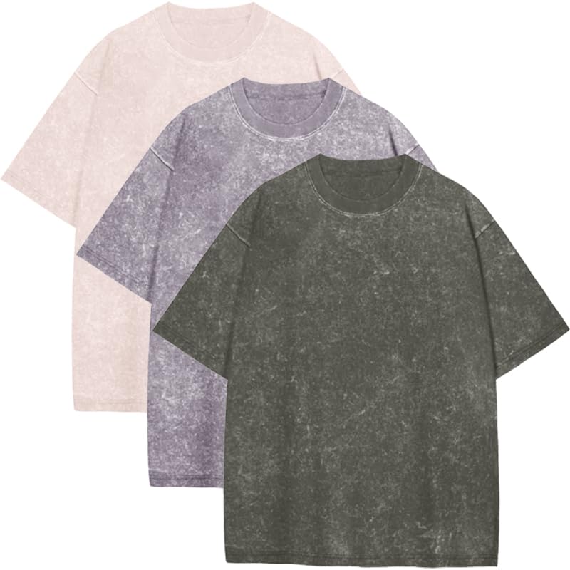 Image of Oversized Tshirts for Men Short Sleeve Vintage Washed Basic Loose Tees 2026
