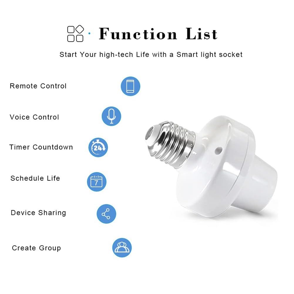 Portalampada per E27 Adattatore per Portalampada ZigBee Smart Light Holder In Metallo