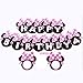 Hongkai Pink Mouse Theme Happy Birthday Banner Flags Photo Props for Happy Brithday 1st Birthday Boys Girls Baby Kids Birthday Party Decorations Supplies Favors
