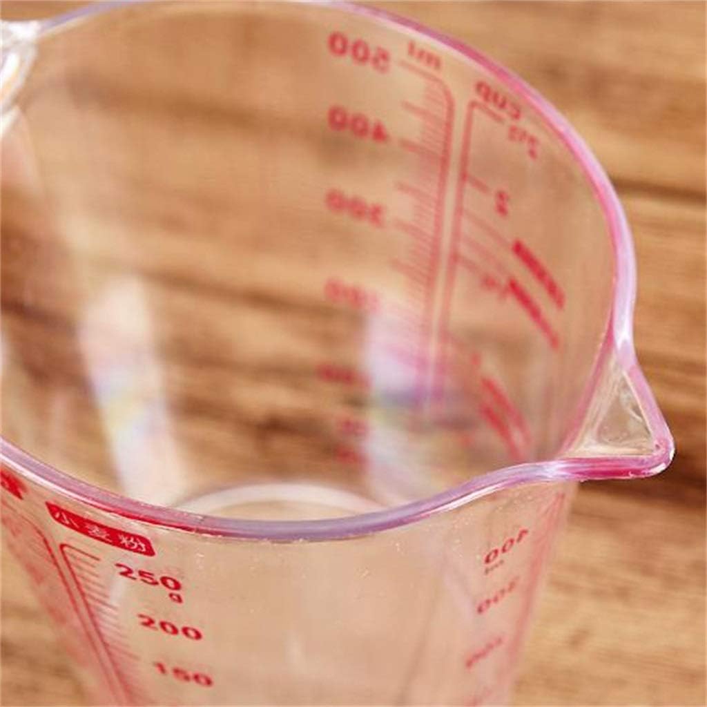 Measuring Cup, Plastic Compressive Pressure Household Baking Metering Clear Scale Easy To Clean (Size : 250ml) (Clear 500ml)