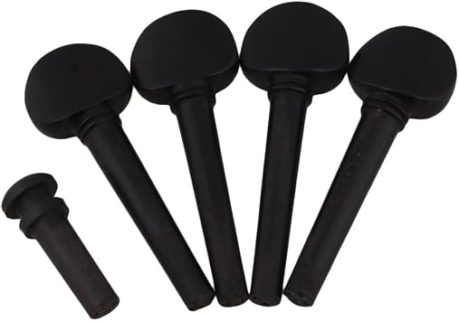 Yibuy Black Wood Tuning Pegs & End Pin Set for 1/16 Size Violin Fiddle