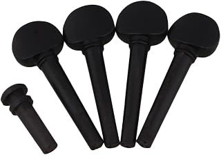 Yibuy Black Wood Tuning Pegs & End Pin Set for 1/16 Size Violin Fiddle