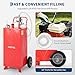 30 Gallon Fuel Gas Caddy Storage Tank, Portable Gas Caddy w/ Wheels, Reversible Manual Hand Pump & Fuel Hose, Anti-Static Grounding Clamp, Vent/Level Gauge, Wide Fill Neck, Gasoline/Diesel Transfer for ATV, Car, Mower, Tractor, Boat