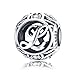 LaMenars Ciondolo con Lettera Dell'alfabeto in Argento Sterling 925, Vintage Charm Bead con iniziale A alla Z, con Zirconia Cubica, Compatibile con Pandora e Europei Bracciale Collane (Lettera L)