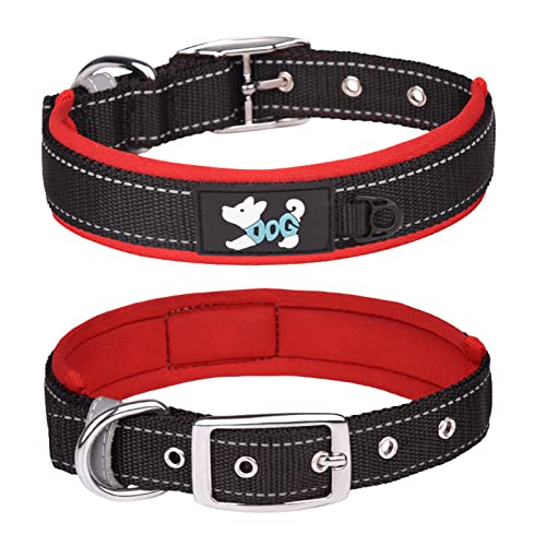 Haoyueer Comfortable Soft Neoprene Padded Dog Collar, Reflective Pet Collar