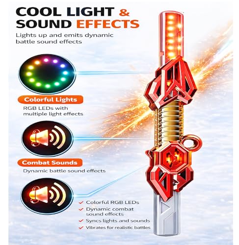 Image of Braintastic Kids Laser Sword Toy with 14 Color Changing Lights & Sound Effects | Motion Sensor Induction Toy Sword | Role Play Action Toy for Boys & Girls | Large Size 61.5 cm | Gift for Kids Age 6+