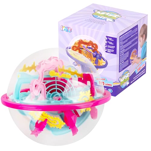 Jurcicat 3D Boule Labyrinthe 3D Labyrinthe Balle pour EnfantsBalle 3D avec 110 Obstacles Pour6 Ans et Plus Cadeaux Enfants Labyrinth Ball Jeu d'adresse
