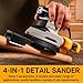 Detail Sander: DEKOPRO Multi-Function Mouse Sander Electric Sander Tool Corded Palm Sanders with Dust Collector, 3 Additional Attachments &12pc Sandpapers for Sanding,Polishing,Removing Paint in Home