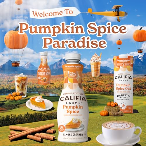 Califia Farms - Pumpkin Spice Oat Barista Blend Oat Milk, 32 Oz, Shelf Stable, Dairy Free, Plant Based, Vegan, Gluten Free, Non GMO, High Calcium, Milk Frother, Creamer, Oatmilk - Thumbnail 5
