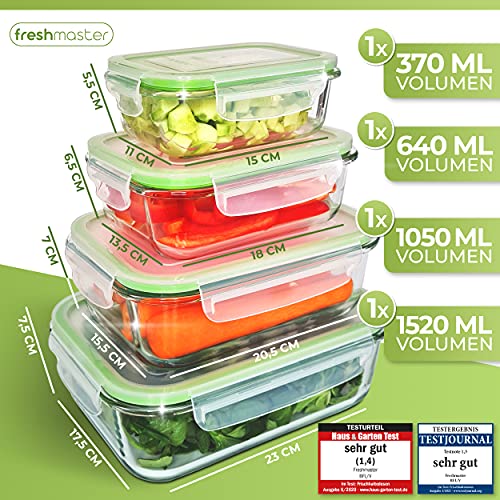 Frischhaltedosen aus Glas Fresh Master Set für Lebensmittelaufbewahrung
