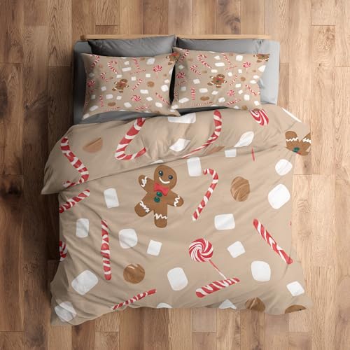 Generisch 220x240 Bettwäsche Weihnachten Bettbezug - 3tlg, 2...
