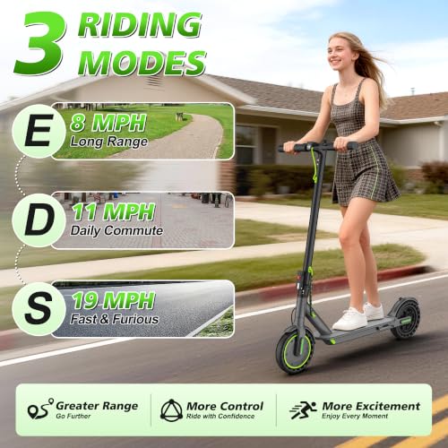 Image of Electric Scooter,350 /500W Powerful Motor,15-28 Miles Long Range,Dual Braking System,19 /22 Mph Speed,8.5 /10 inch Foldable E Scooter with Solid Tires