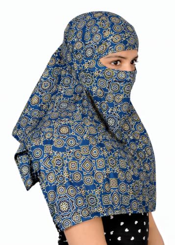 Image of Scarf Face Cover Mask Head Bandana Hijab Scarf Dupatta Stole Cotton Printed For Girls and Women