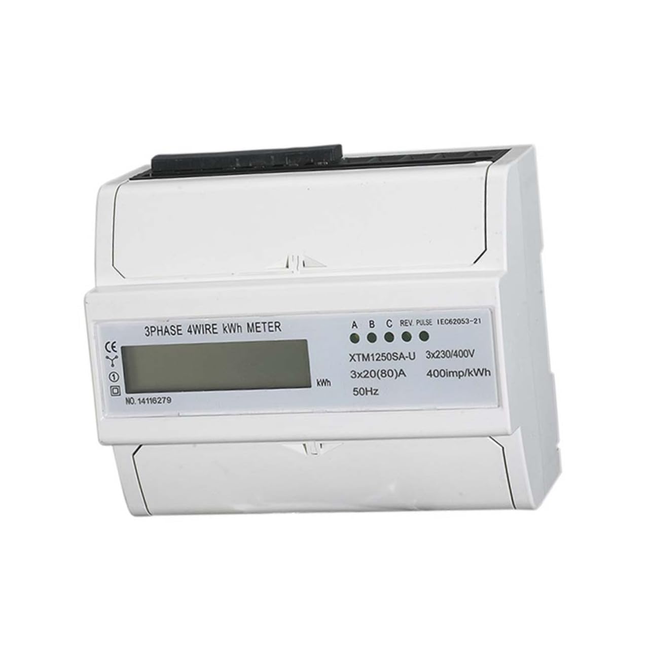 Housoutil 30a Misuratore di Energia Elettrica Trifase Display Lcd Voltmetro e Wattmetro su Rotaia Xtmsa-u per Circuiti