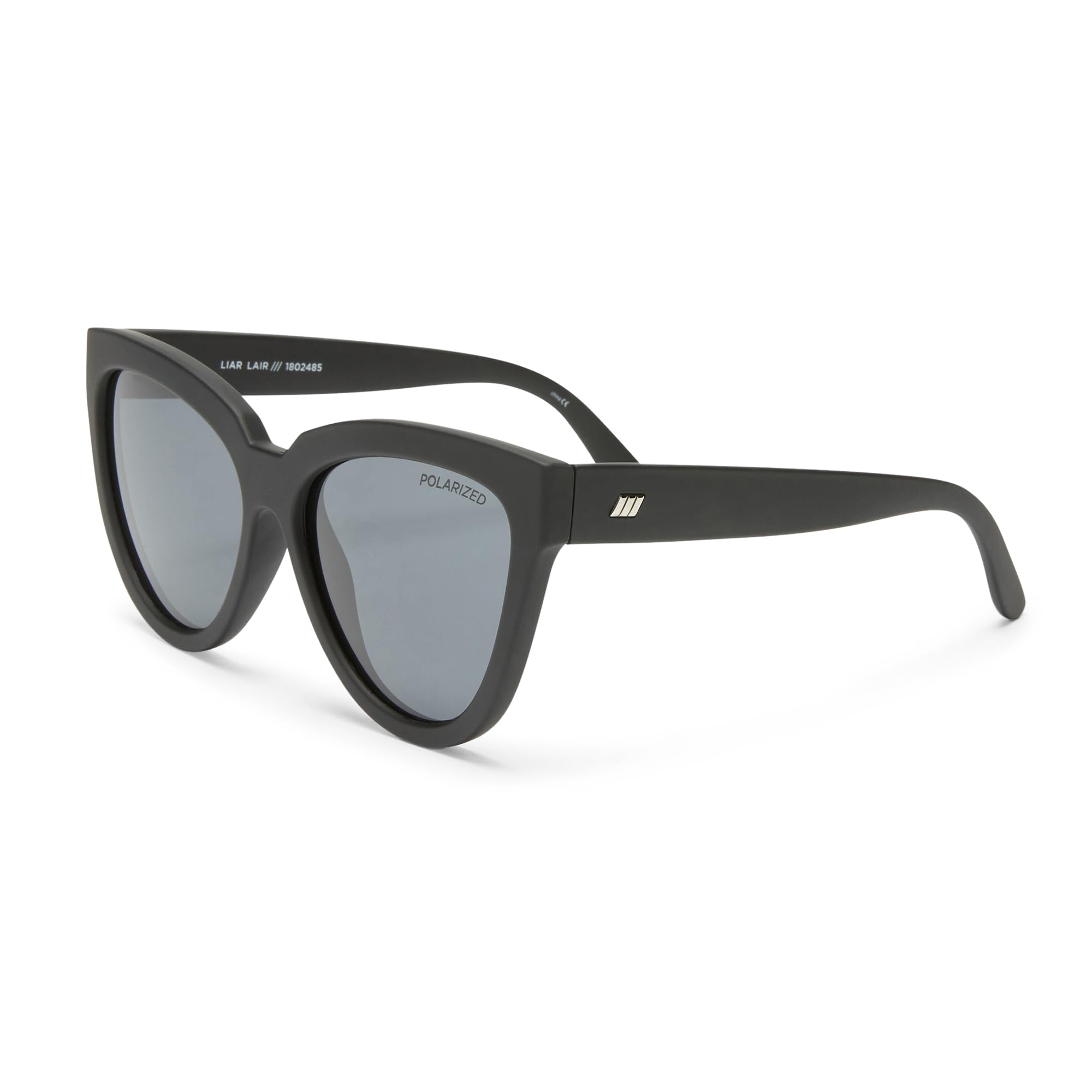 Le Specs Liar Lair Black Rubber Cat Eye Sunglasses Taglia unica Nero