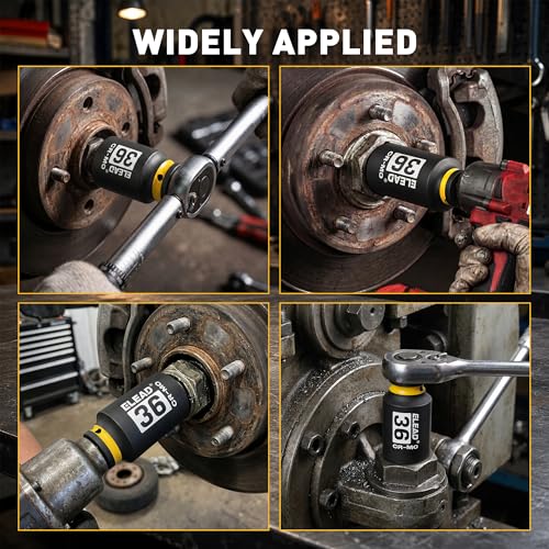 Image of ELEAD 36mm Socket 1 /2 inch Drive Deep Impact Socket, Metric 6 Point 1 /2-inch Drive Impact Axle Nut Sockets, CR-MO Nut Socket Set, Oil Filter Sockets, Tools for Easy Removal of Axle Shaft Nuts
