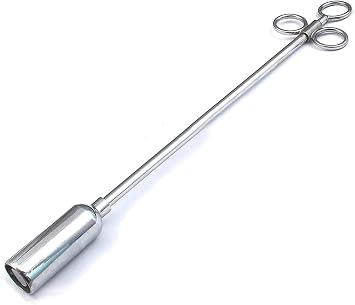 G.S Balling Gun Livestock Bolus Boluses Capsule Large Animal 17" Veterinary Stainless Steel Pill Pusher Sheep Cattle Horse Cow 1" Diameter Metal Head Spring Clips