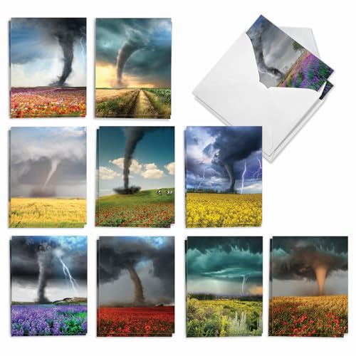 Cartes de notes assorties Twisted Words - Lot de 20 avec enveloppes 10x13 cm pour toutes occasions