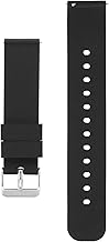 cobee Correas de reloj de silicona – Correa de repuesto de goma suave impermeable de liberación rápida con hebilla de acero inoxidable chapada en plata(18 mm, negro)