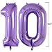 40 inch Purple 10 Number Jumbo Foil Mylar Helium Balloons-Party Decoration Supplies Balloons-Great for 10th Birthday Any Anniversary Parties Events (Purple 10)