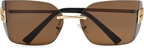 Miniatura 2 de Dollger Gafas de sol Y2K sin montura para mujer, estilo retro, a la moda, envolvente, con marco de escudo de diseñador de los años 90, gafas de moda