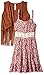 Beautees Girls' Big 2 Piece Suede Vest Over Dress