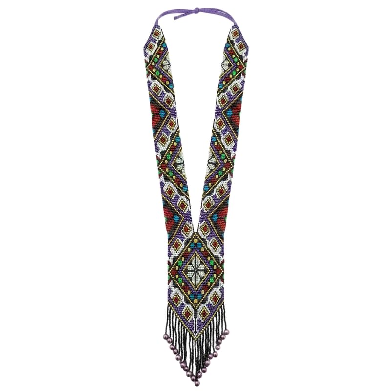 Collier Gerdan ukrainien fait main en perles de rocaille de haute qualité